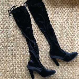 Over the knee velvet boots